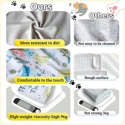 31.5" Cat Wrap for Grooming-Premium Cat Grooming Wrap Cat Restraint for Nail Clipping, Self-Adherent Soft Cat Blanket to Wrap Cat Anti-Scratch Anti-Escape Grooming Bag (White, XXL)