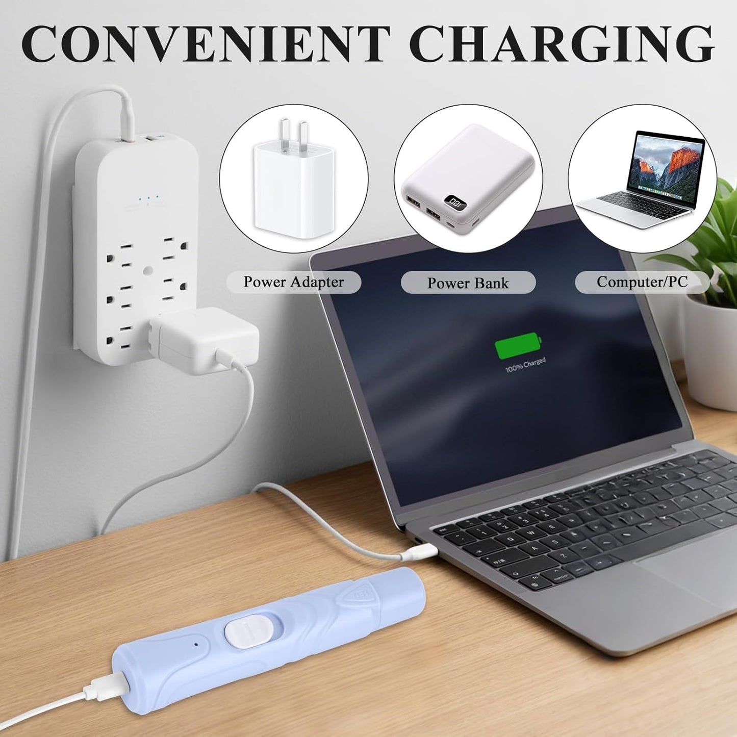 Bird Nail Grinder,Automated Bird Beak Grinder,3-in-1 Nail Care Kit with Nail Clippers and Nail File for Parrots, Budgies, Parakeets, Finches and Lovebirds, Hamsters, Rabbits