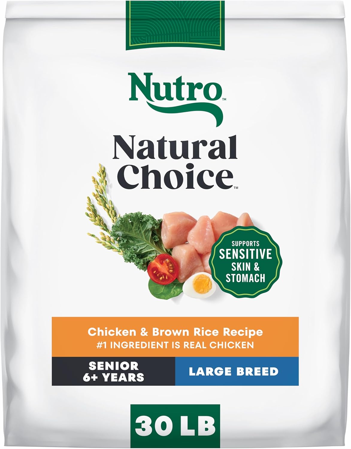 Nutro Natural Choice Chicken & Brown Rice Large Breed Senior Dog Food Dry Recipe, 30 lb. Bag