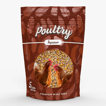 Mycelium Premium Corn – Organic, Non-GMO, High Nutritional Value Poultry Food for Chickens, Ducks & Turkeys, Sourced from Local USA Farms, Sustainable Farming, 5 lbs