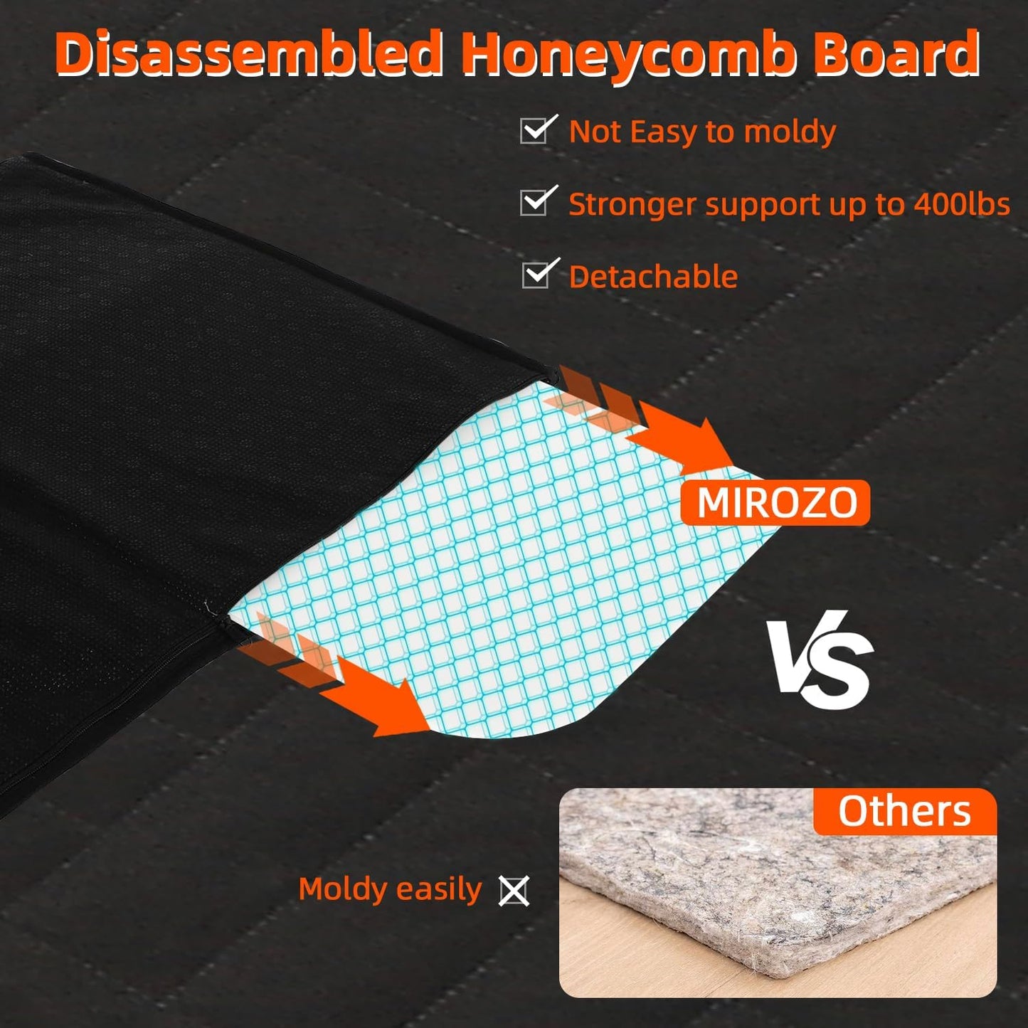 MIROZO Back Seat Extender for Dogs, 600D Heavy Durable Car Seat Cover for Dogs Seat Cover with Door Protectors for Traveling with Pets,Large Space Dog Travel Bed with 5-Fold Bottom for Truck