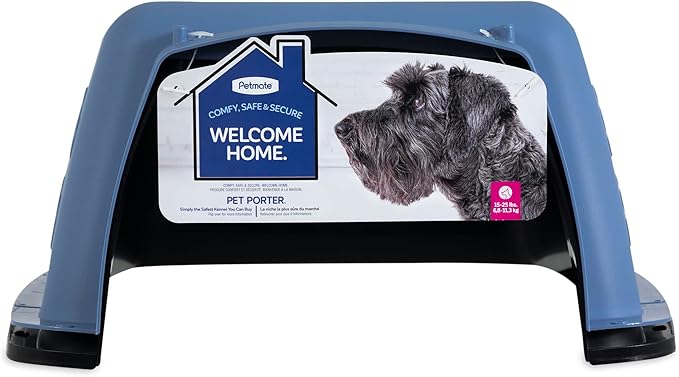 Petmate Pet Porter Fashion Dog Kennel 26", Parisian Blue & Black, for Pets 20-25lbs, Made in USA