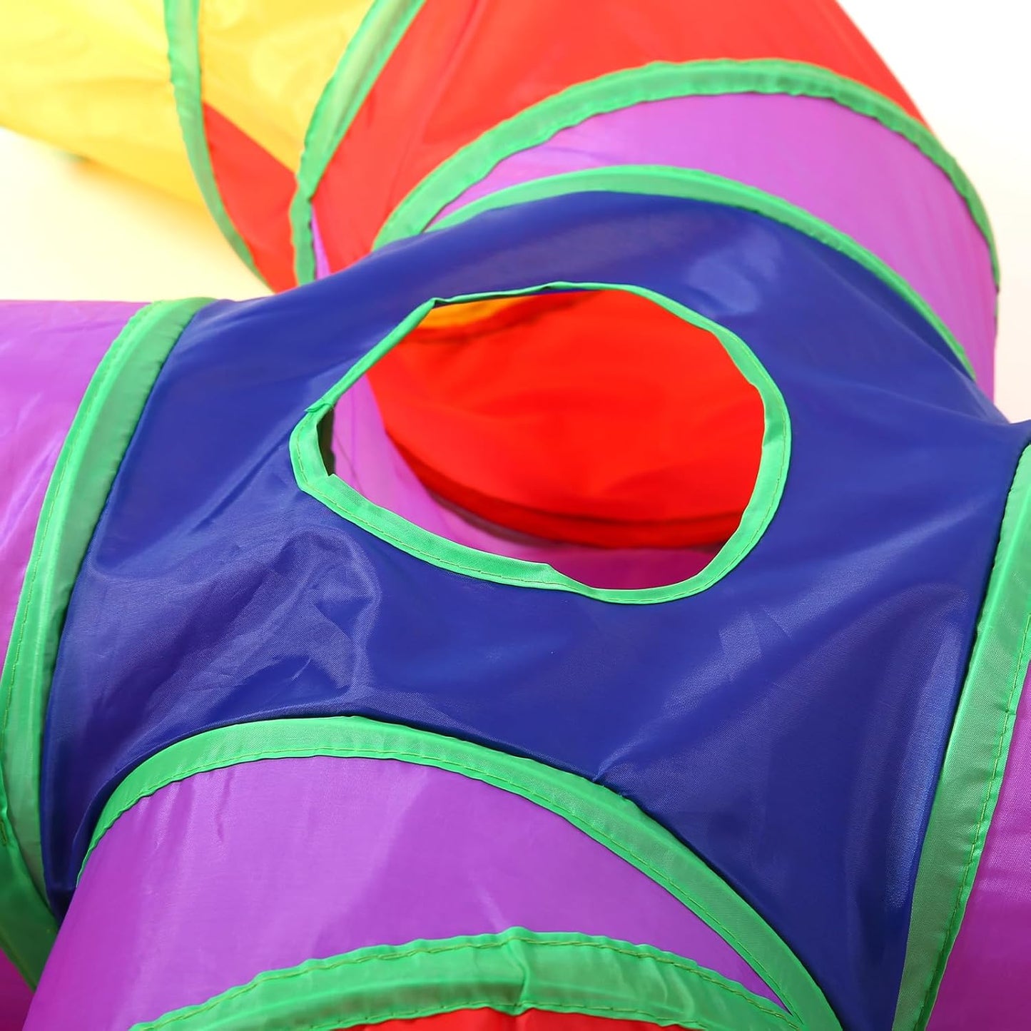 Pet Cat Tunnel, 4 Way Tunnels for Indoor Cats, Collapsible Pet Tunnel for Kitten, Puppy, Rabbit, 25cm-Wide Tunnels, Durable & Breathable, with Peek Hole Toy Ball