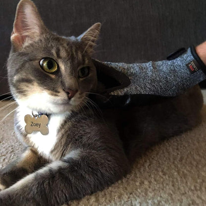 Otis and Claude Pet Grooming Gloves with Adjustable Strap - Gentle and Comfortable Hair Remover, Bathing, Massage, Brush - Left & Right - for Cats, Dogs & Horses