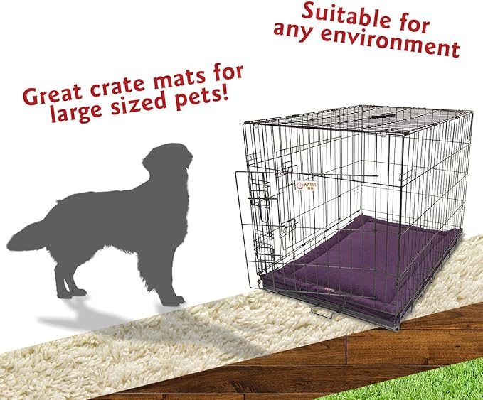 Majestic Pet Orthopedic Memory Foam Dog Crate Mat - Plush Pet Bed Pad for Crates & Kennels | USA Crafted | 42"x26" Villa Aubergine