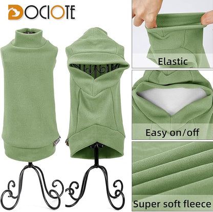 Small Dogs Fleece Dog Sweatshirt - Cold Weather Hoodies Spring Soft Vest Thickening Warm Cat Sweater Puppy Clothes Sweater Winter Sweatshirt Pet Pajamas for Small Dog Cat Puppy (Large, Green)