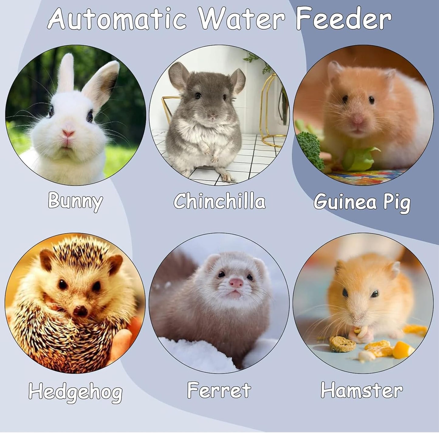 Tfwadmx Rabbit Watter Bottle 17oz Dispenser No Drip Small Animal Cage Water Feeder Bowl Hanging Guinea Pig Automatic Water for Bunny Chinchilla Hedgehog Ferret (Blue)