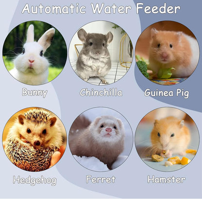 Tfwadmx Rabbit Watter Bottle 17oz Dispenser No Drip Small Animal Cage Water Feeder Bowl Hanging Guinea Pig Automatic Water for Bunny Chinchilla Hedgehog Ferret (Blue)