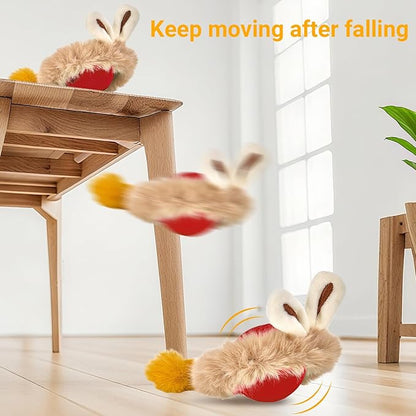 Interactive Cat Toys for Indoor Cats, Motion Activate Ca t Toy, Smart Kitten Rolling Ball Moving Ball Toys, Rechargeable Cat Ballfor Enrichment Exercise(Red)