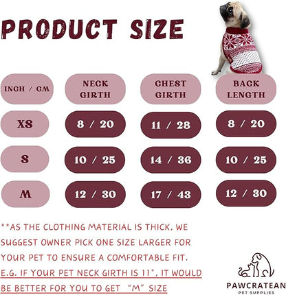 Cute Sweater for Dogs and Cats Soft Flannel Pet Outfit Warm and Cozy Animal Hoodie Small to Large Pet Clothes for Halloween Parties and Everyday Wear (Medium, Red National Totem)