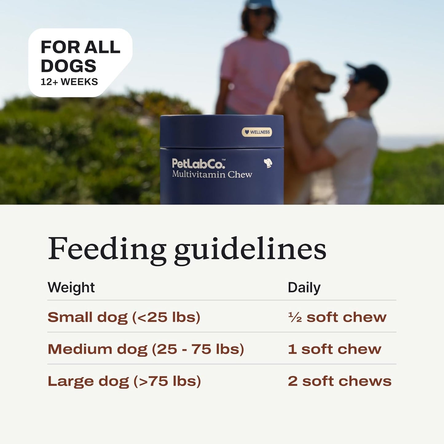 PetLab Co. 22 in 1 Dog Multivitamin - Support Dog's Immune Response, Skin, Coat, Joints & Overall Health - Vitamins A, E, D, B12, Minerals, Antioxidants - Chewable Pork Flavor - Packaging May Vary