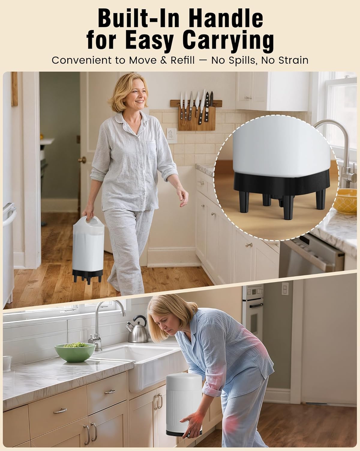 Automatic Dog Water Bowl Dispenser - with Filter 2.4 Gallon Stainless Steel Gravity Pet Water Feeder with Ergonomic Handle Design Anti Splash Drinking Bowl Easy to Clean Multi Pet Use