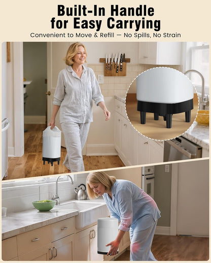 Automatic Dog Water Bowl Dispenser - with Filter 2.4 Gallon Stainless Steel Gravity Pet Water Feeder with Ergonomic Handle Design Anti Splash Drinking Bowl Easy to Clean Multi Pet Use