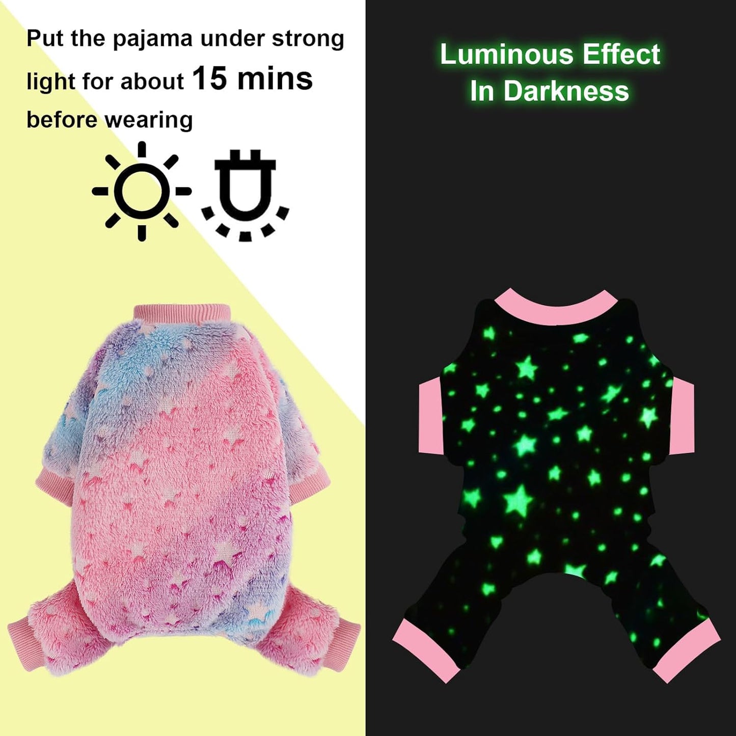 Fleece Pajamas for Small Dogs - Extra Small Puppy Clothes, Soft & Stretchy Dog Onesies - Cat & Chihuahua Yorkie Sizes XS