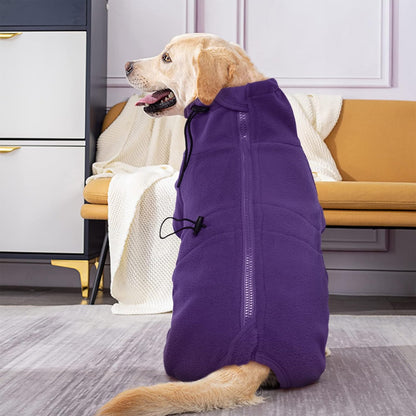 ROZKITCH Purple Dog Coat Pajamas, Pet Windproof Warm Cold Weather Jacket Vest Cozy Jumpsuit Apparel Outfit Clothes for Small Medium Large Dog Walking Sleep Purple 3XL