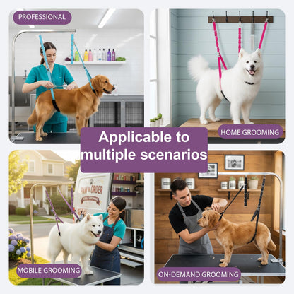 Dog Grooming Loops Supplies Pet Dog Grooming Belly Straps Belly Band Black Solf Comfrotable & Adjustable Grooming Tools for Grooming Tables Arms Ideal for Groomers (Blue)