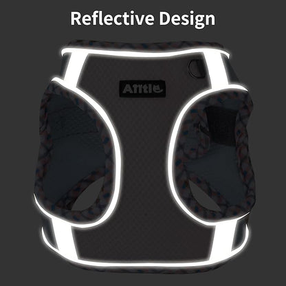 AIITLE Small Dog Harness - Breathable Double-Layer Jacquard No-Choke Vest, Durable Anti-Tear Fabric with Reflective Trim - Perfect for Running, Parties, Daily Walks (Blue-Pink, XS)