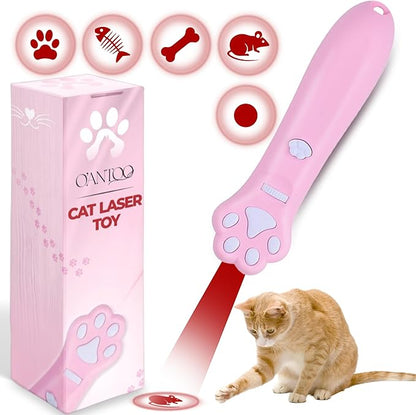 Cat Toy - Dog Toy | Wall Image Projector | Indoor Interactive Cat Toy with 5 Different Designs | Ideal for Dog, Cat, Kitten, Puppy (Pink)