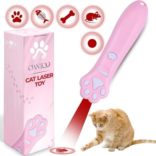 Cat Toy - Dog Toy | Wall Image Projector | Indoor Interactive Cat Toy with 5 Different Designs | Ideal for Dog, Cat, Kitten, Puppy (Pink)