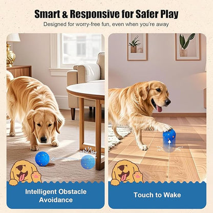 Interactive Dog Ball, Smart Dog Toy for Medium and Large Dogs, Automatic Moving, Rotating & Bouncing, E-TPU Material, IP54 Waterproof, Motion-Activated Dog Stimulation Toy to Keep Them Busy