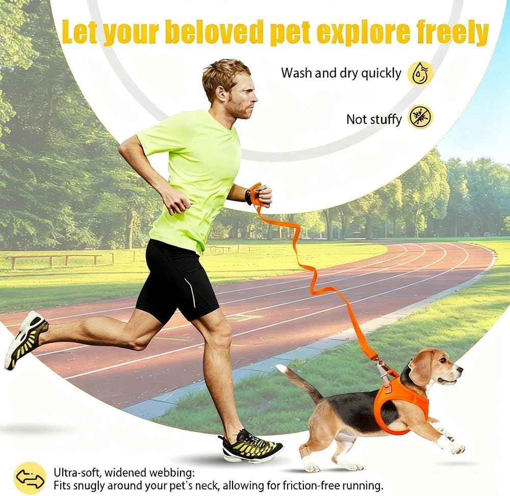 2-in-1 No Pull Dog Harness & Retractable Leash, Adjustable Dog Harness, No Pull Step-in Soft Mesh Puppy Vest Harnesses, Adjustable Puppy Vest for Small Medium Dogs and Cats