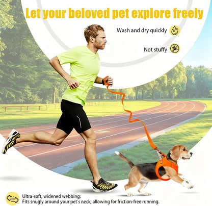 2-in-1 No Pull Dog Harness & Retractable Leash, Adjustable Dog Harness, No Pull Step-in Soft Mesh Puppy Vest Harnesses, Adjustable Puppy Vest for Small Medium Dogs and Cats