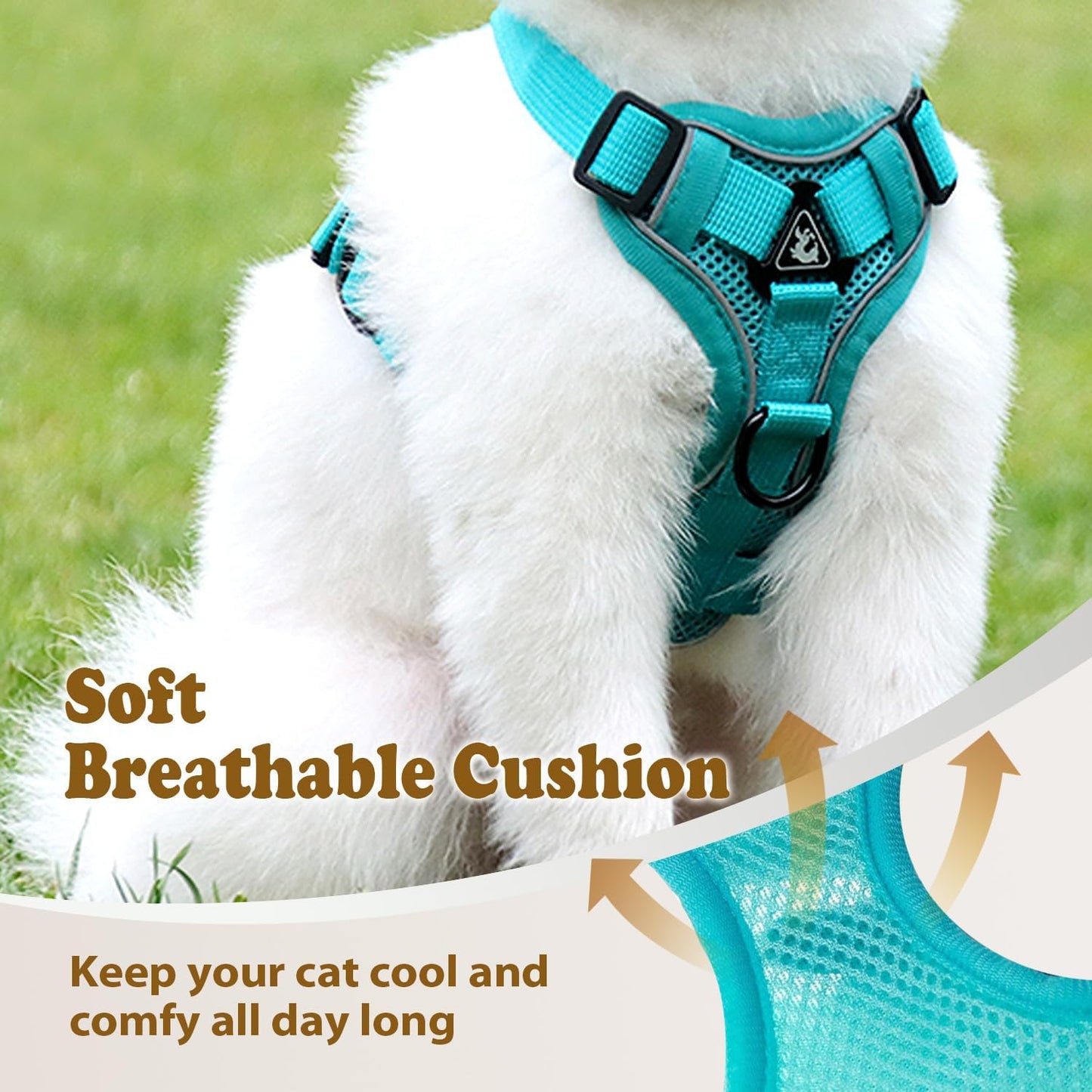 Cat Harness and Leash for Walking, Escape Proof Soft Adjustable Vest Harnesses for Cats