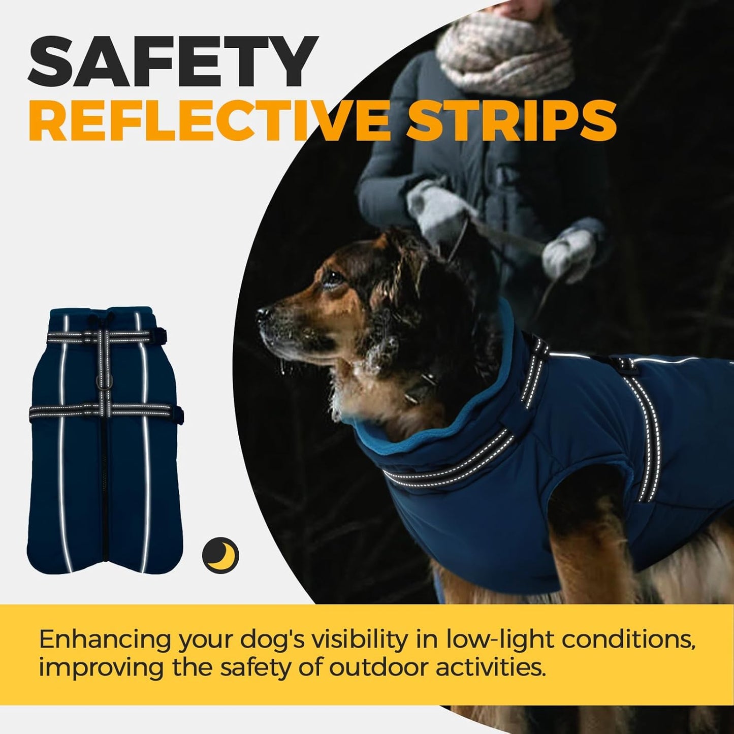 Lelepet Dog Coat for Large Dogs Waterproof Dog Jacket with Harness Built in Reflective Windproof Fleece Jacket with Zip Cold Weather Coats for Dogs,Thermal Outdoor Snowsuit, Weimaraner, Blue, XXL