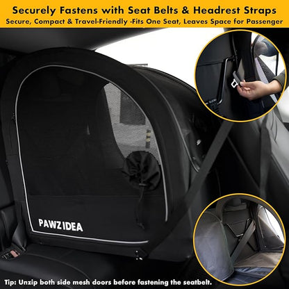 PAWZIDEA Large Dog Stroller with Detachable Carrier, Portable Dog Crate for Car Travel, Multiple Pet Strollers for Medium Dogs up to 80lbs, Adjustable Handle, All-Terrain 9” Wheels, Storage Organizer