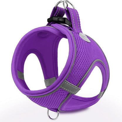 Joytale Small Dog Harness, Breathable Mesh Step-in Vest, Reflective Soft Padded Harnesses for Medium Dogs, Purple, XL