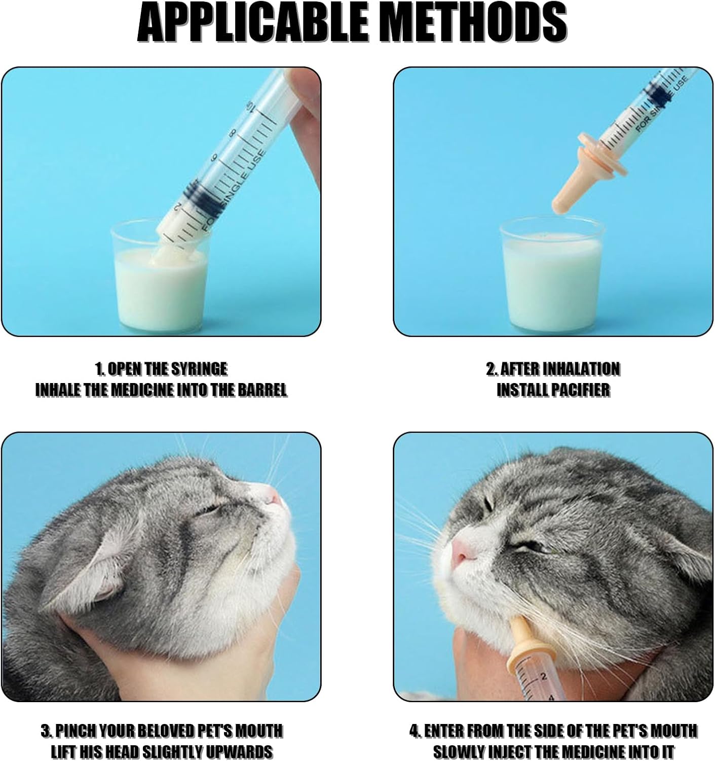 Pet Feeding Syringe with Nipple, Silicone Feeding Tools for Kitten Puppy Feeding Syringe for Newborn Cat Dog Small Animals Rabbits (10ml+12ml)