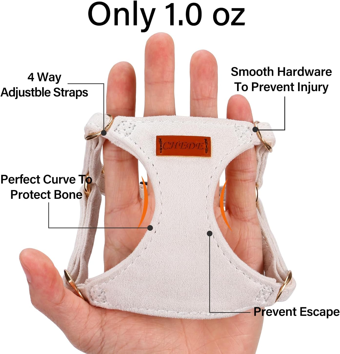 No Pull Dog Harness- Lightweight, Soft, Adjustable Small Harness Collar and Leash Set, Suitable for Cats Puppy Small and Medium-Sized Dog Outdoor Training and Running (Beige, XXS)