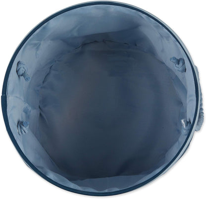 Bone Dry Pet Storage Collection Striped Paw Patch Bin, Dark Navy, Small Round