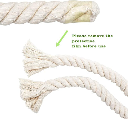 78.7 Inches Cotton Climbing Rope Toy, Lengthen and Bold Bird Ladder Bridge, Swing Toys, Pet Cage Accessories for Parakeets, Cockatiels, Macaw, African Grey Parrot