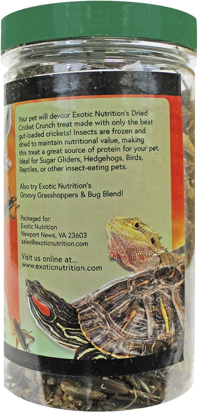 Cricket Crunch (1.6 oz) - All Natural Healthy High Protein Insect Treat - Chickens, Birds, Hedgehogs, Bluebirds, Reptiles, Sugar Gliders, Opossums, Skunks, Lizards, Fish, Turtles, Amphibians (1.6 oz.)