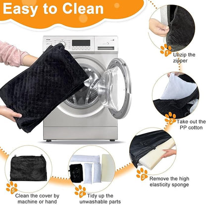 Sephyroth Medium/Large Dog Car Seat - Soft Crystal Velvet Dog Bed with Safety Belt Buckle for Back Seat, Suitable for Dogs 60 lbs or Two Small Dogs