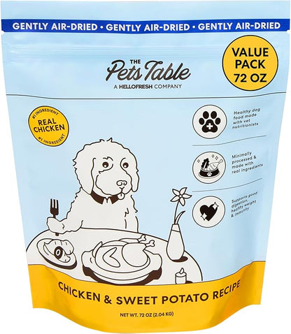 The Pets Table Small Batch Air Dried Dog Food for Dogs Large, Medium and Small | Puppy Dog Food, Adult Dog Food, Senior Dog Food | Chicken & Sweet Potato 4.5 lbs / 72 oz Bag