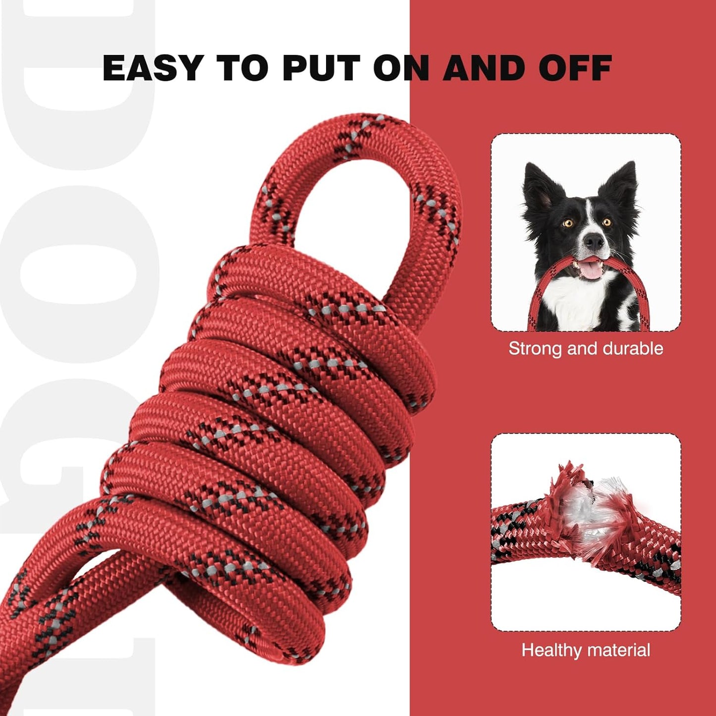 lynxking Slip Lead Dog Leash Reflective, Heavy Duty Comfortable Strong Rope for Large Medium Small Dogs No Pull Pet Training (Red, Large 1/2in x 6ft-Slip Lead)