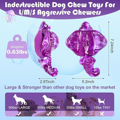 Tough Dog Toys for Aggressive Chewers, Indestructible Chew Toys for Dogs, Interactive Large Dog Toy to Keep Them Busy, Super Chewer Dog Toy for Large Medium Breed, Gifts for Dogs