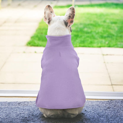 FUAMEY Dog Fleece Vest for Small Dogs,Warm Stretchy Dog Sweatshirts Pullover with Leash Hole Dogs Sweater Soft Pet Turtleneck Cozy Pet Vest Lightweight Sleeveless Purple XXS