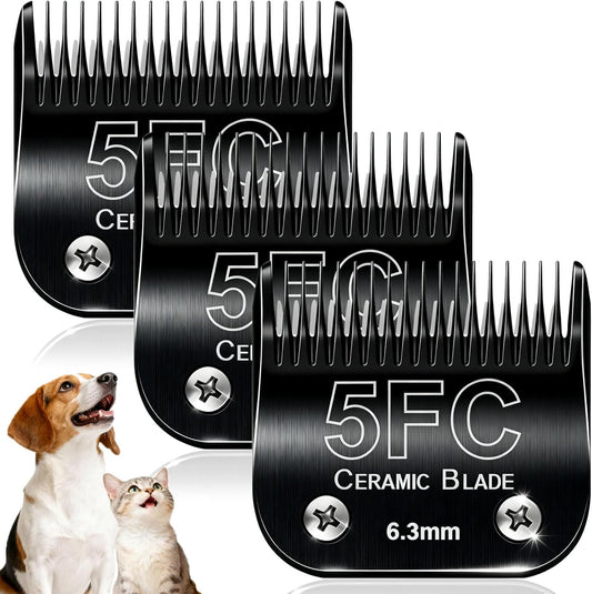 Dog Grooming Clipper Blades Replacement Compatible with Andis Dog Clippers,Most OsterA5, Wahl KM Series Pet Clippers (Black(5FC))