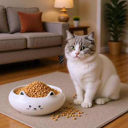 Stocking Stuffers for Teen Girls, Cute Room Decor, Key Holder, Desk Décor, Ceramic Clip Holder, Trinket Dish, Cat Food Bowl, Kitten Water Bowls with 7.1oz Capacity, Multi-Use & Gifts for Girl