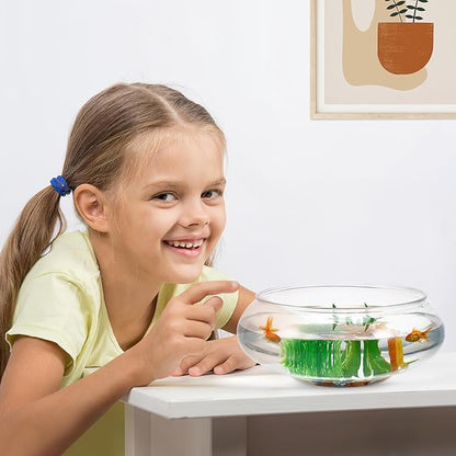 Clear Fish Bowl Vase Bubble Bowl Transparent Aquarium Tank, Betta and Goldfish Tank, Desktop Office Decor, 2800ml, Plastic, 9.52 x 9.52 x 3.93 Inch