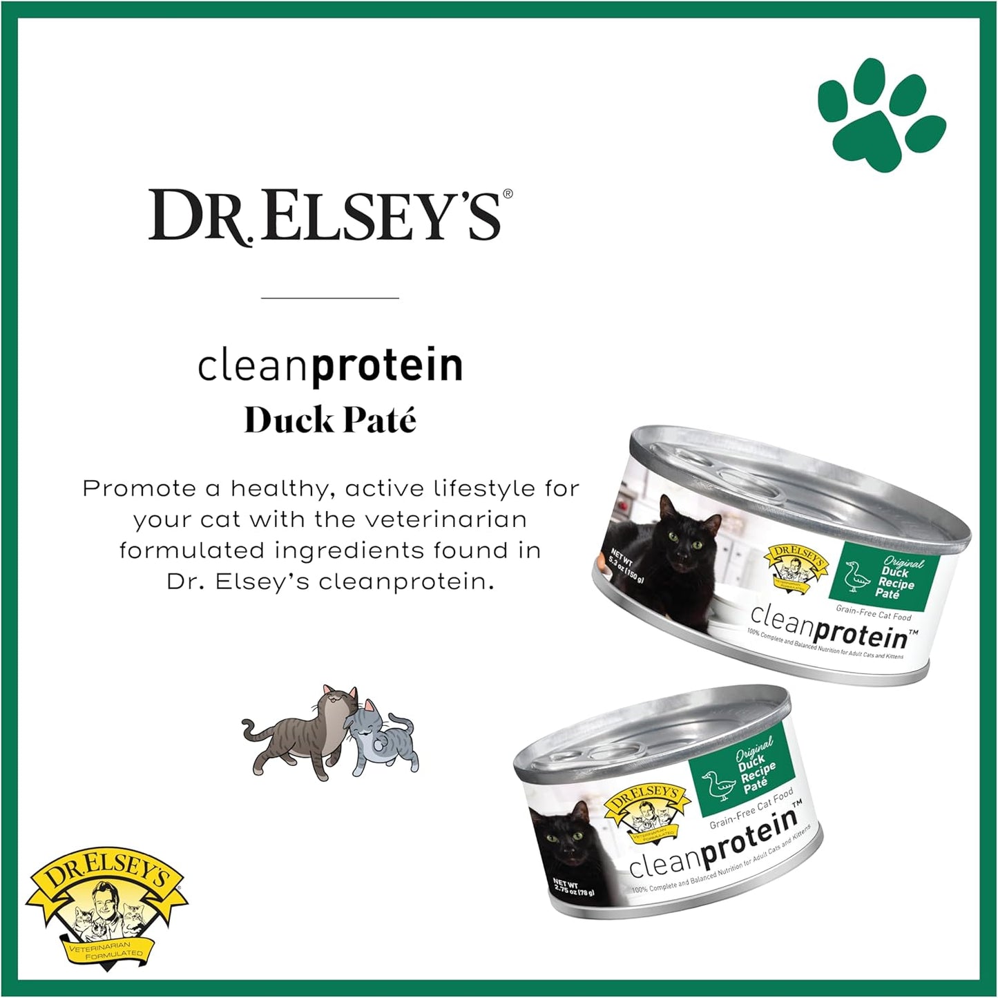 Dr. Elsey's cleanprotein Original Duck Recipe Wet Cat Food, 2.75 oz Can (Pack of 24)