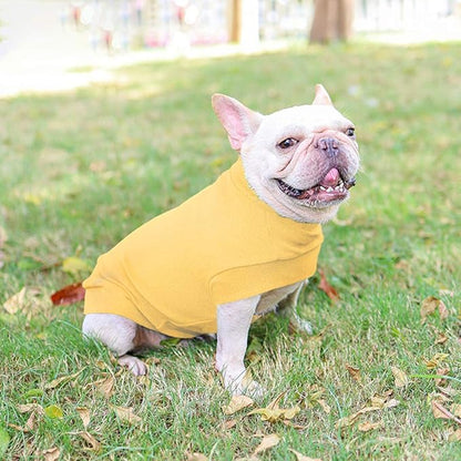 Small Dogs Fleece Dog Sweatshirt - Cold Weather Hoodies Spring Soft Vest Thickening Warm Cat Sweater Puppy Clothes Sweater Winter Sweatshirt Pet Pajamas for Small Dog Cat Puppy (Small, Yellow)
