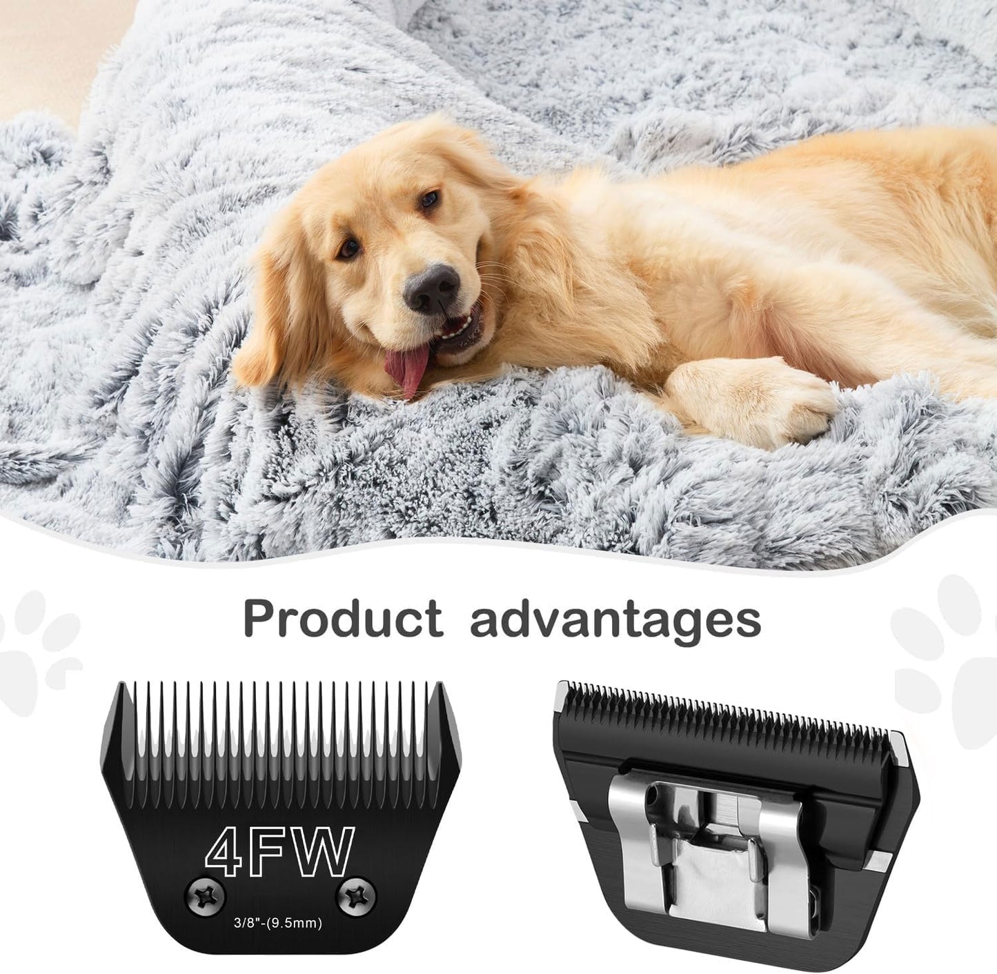 Wide Blade 4FW, Dog Grooming Blade Compatible with Andis,Oster A5,Wahl km10 Clippers, Grooming Wide Blade, A5 Type Blade,for Animal Dog,Cat,Horse (4FW/1PC)