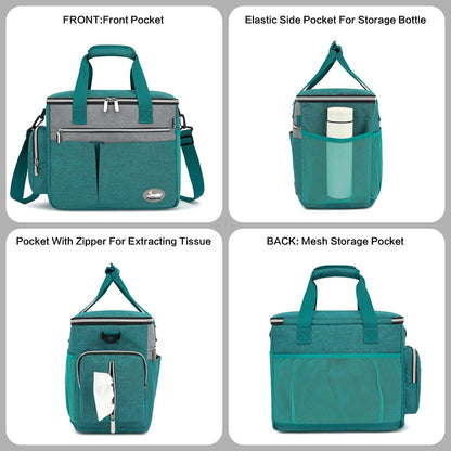 Dog Travel Bag for Pet Kit for Supplies with 2 Food Storage Containers 2 Collapsible Bowls 1 Feeding Mat 1 Dog Treat Pouch 7-Piece Set Perfect Road Trips Camping Weekend or Doggy Gift, Teal