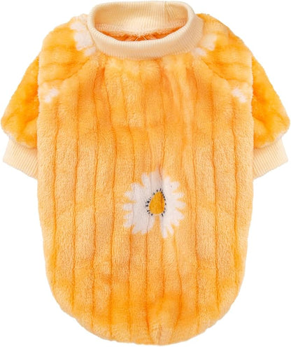 FabriCastle Small Dog Sweaters, 3-Pack Dog Clothes, Soft and Warm Pet Jackets for XXS XS S Dogs Girl & Cats, Winter Pet Apparel Costumes, Puppy Outfits for Christmas (Pink,Violet,Yellow, XX-Small)