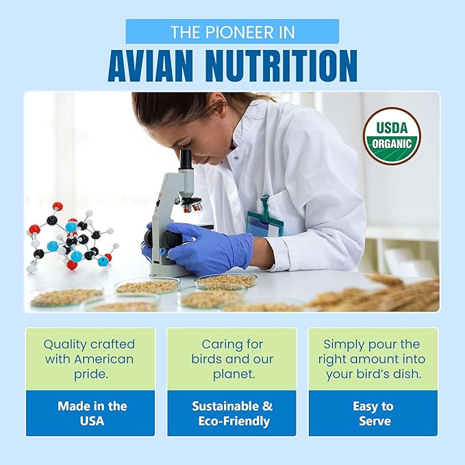 Harrison's Organic Premium Pellets- a Well-Balanced, Certified Organic Small to Medium Pet Bird Diet—No Soy, Corn, and Peanuts for Those Seeking to Avoid These Ingredients