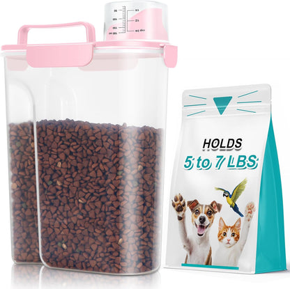 TBMax Cat Dog Food Container 5 to 7 lbs, Secondary Pet Food Storage Beyond a Large Dog Food Bin for Daily Use, Easy-Pouring Bird Seed Dispenser, Portable Travel Kibble Container for Outdoor Feeding
